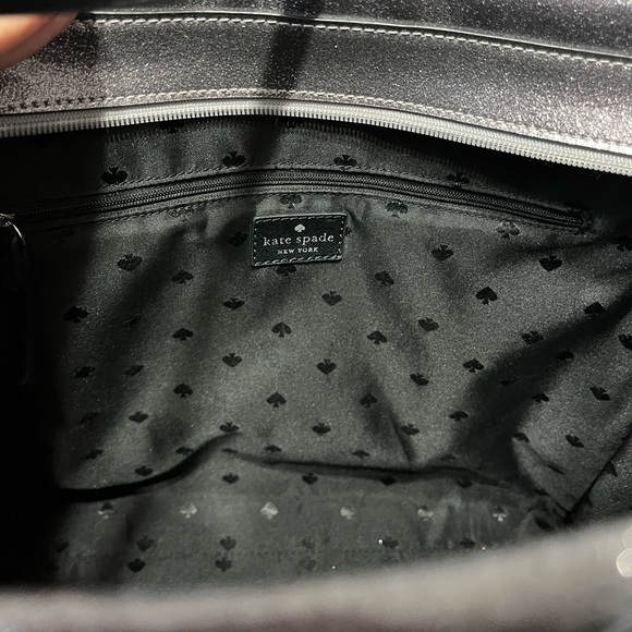 EUC Retail $398 Kate Spade NY Mavis Street Glitter Taden Tote Bag in Anthracite - Picture 7 of 13